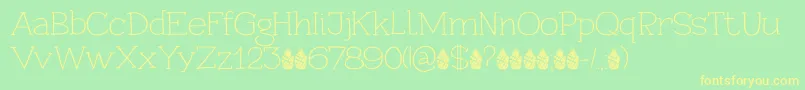 PineappleDaydreamDemo-Schriftart – Gelbe Schriften auf grünem Hintergrund