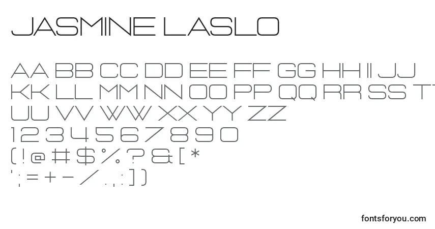 Czcionka Jasmine Laslo – alfabet, cyfry, specjalne znaki