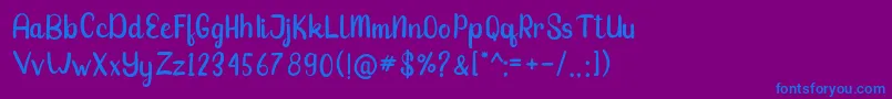jasmine Font – Blue Fonts on Purple Background
