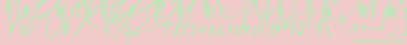 Jason Statan Font – Green Fonts on Pink Background