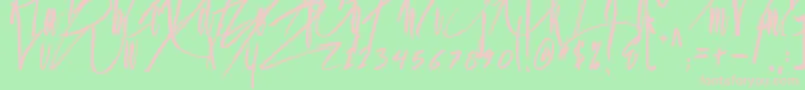 Jason Statan Font – Pink Fonts on Green Background