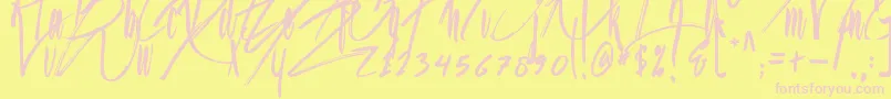 Jason Statan Font – Pink Fonts on Yellow Background