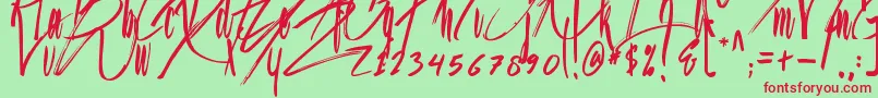 Jason Statan Font – Red Fonts on Green Background