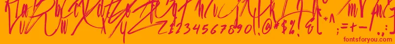 Jason Statan Font – Red Fonts on Orange Background