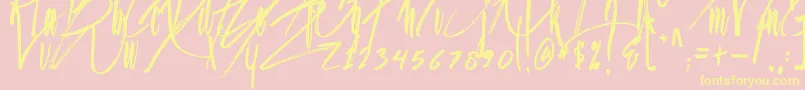 Jason Statan Font – Yellow Fonts on Pink Background