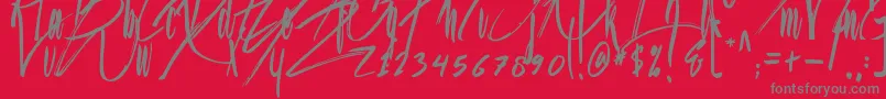 Jason Statan Font – Gray Fonts on Red Background