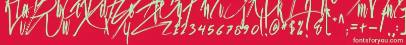 Jason Statan Font – Green Fonts on Red Background