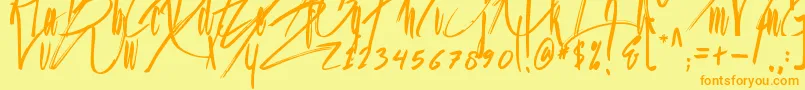 Jason Statan Font – Orange Fonts on Yellow Background