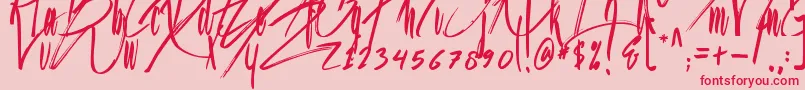Jason Statan Font – Red Fonts on Pink Background
