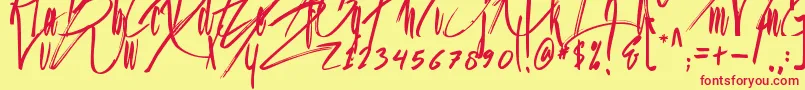 Jason Statan Font – Red Fonts on Yellow Background