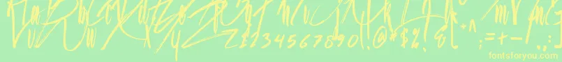 Jason Statan Font – Yellow Fonts on Green Background
