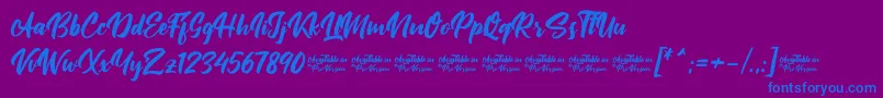 Jatayuフォントについての詳細 フォントJatayu – 紫色の背景に青い文字