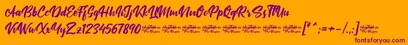 Шрифт Jatayu – фиолетовые шрифты на оранжевом фоне