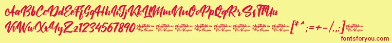 Jatayu Font – Red Fonts on Yellow Background