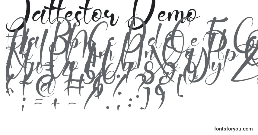 Шрифт Jattestor Demo – алфавит, цифры, специальные символы