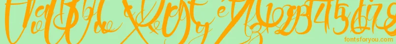 Jattestor Demo Font – Orange Fonts on Green Background