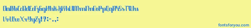 Java Brush Font – Blue Fonts on Yellow Background