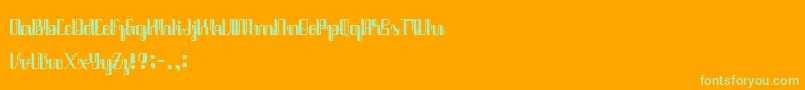 Java Brush Font – Green Fonts on Orange Background
