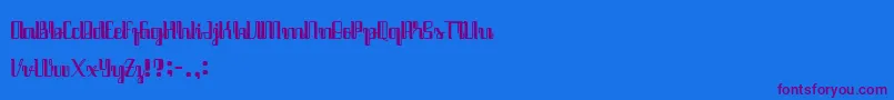 Java Brush-Schriftart – Violette Schriften auf blauem Hintergrund