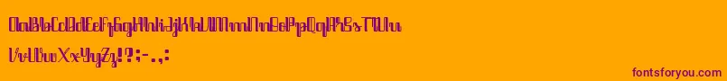 フォントJava Brush – オレンジの背景に紫のフォント