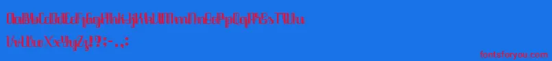 Java Brush-Schriftart – Rote Schriften auf blauem Hintergrund
