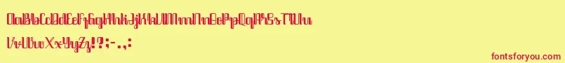 Java Brush Font – Red Fonts on Yellow Background