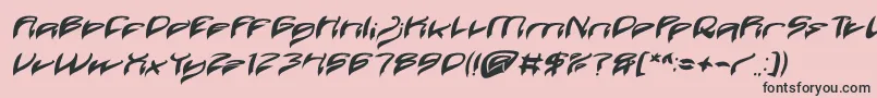 フォントJava Island Bold Italic – ピンクの背景に黒い文字