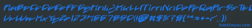 Police Java Island Bold Italic – polices bleues sur fond noir