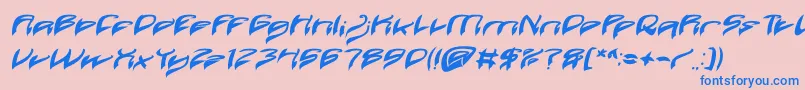 Java Island Bold Italic-fontti – siniset fontit vaaleanpunaisella taustalla