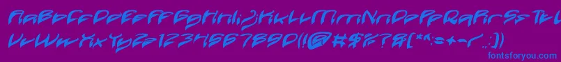 Java Island Bold Italic-fontti – siniset fontit violetilla taustalla