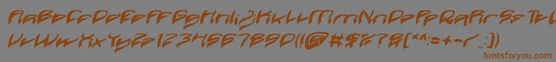 Java Island Bold Italic-Schriftart – Braune Schriften auf grauem Hintergrund