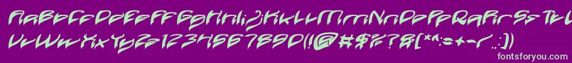 Java Island Bold Italic-fontti – vihreät fontit violetilla taustalla