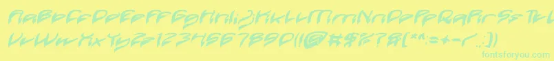 Java Island Bold Italic Font – Green Fonts on Yellow Background