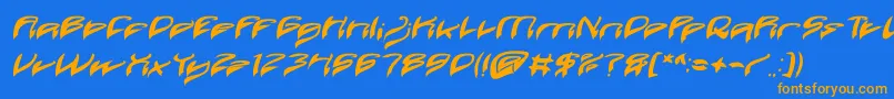 Fonte Java Island Bold Italic – fontes laranjas em um fundo azul