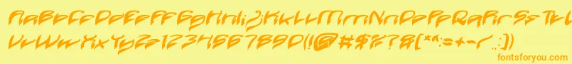 Java Island Bold Italic-fontti – oranssit fontit keltaisella taustalla