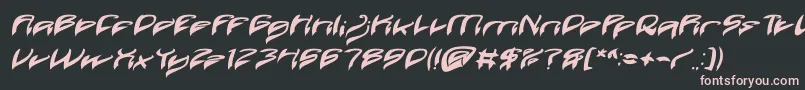 Java Island Bold Italic-fontti – vaaleanpunaiset fontit mustalla taustalla