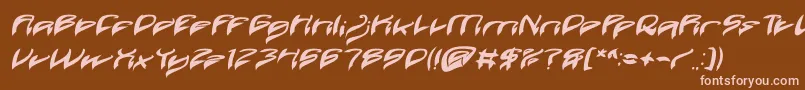 Java Island Bold Italic-fontti – vaaleanpunaiset fontit ruskealla taustalla
