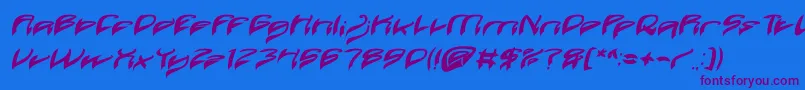 Шрифт Java Island Bold Italic – фиолетовые шрифты на синем фоне