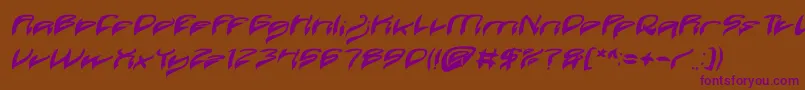 Java Island Bold Italic-fontti – violetit fontit ruskealla taustalla