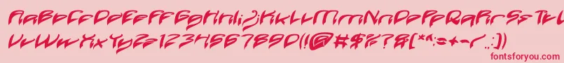 Java Island Bold Italic Font – Red Fonts on Pink Background