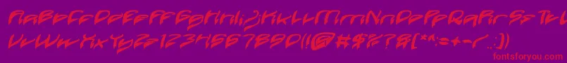 Java Island Bold Italic-Schriftart – Rote Schriften auf violettem Hintergrund