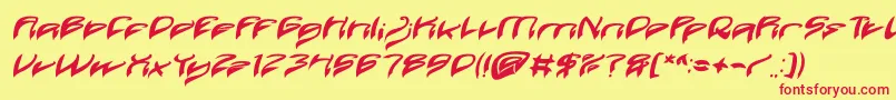 Шрифт Java Island Bold Italic – красные шрифты на жёлтом фоне