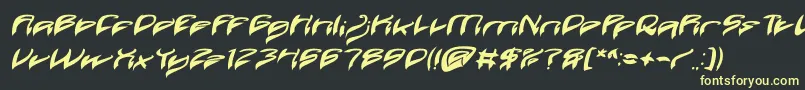 フォントJava Island Bold Italic – 黒い背景に黄色の文字
