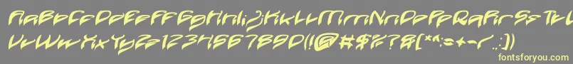 Java Island Bold Italic-fontti – keltaiset fontit harmaalla taustalla