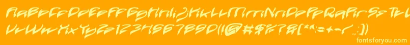 Fonte Java Island Bold Italic – fontes amarelas em um fundo laranja