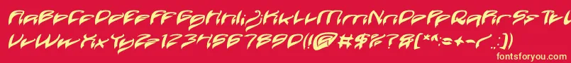 フォントJava Island Bold Italic – 黄色の文字、赤い背景