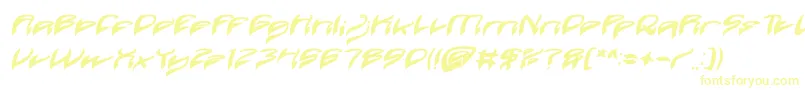 フォントJava Island Bold Italic – 黄色のフォント