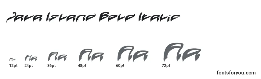 Tamanhos de fonte Java Island Bold Italic