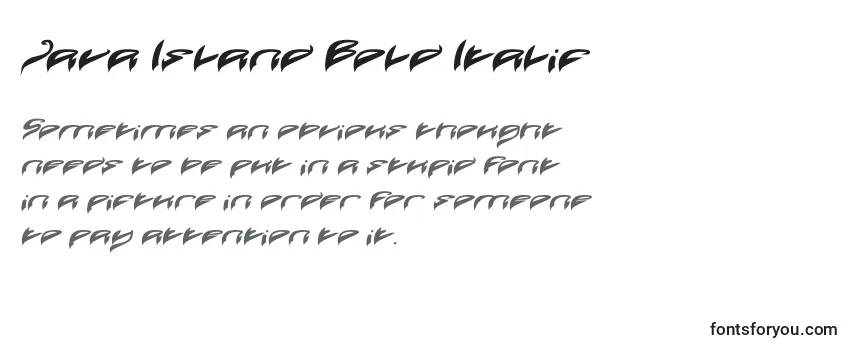 Java Island Bold Italic-fontti