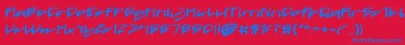 Java Island Bold Font – Blue Fonts on Red Background